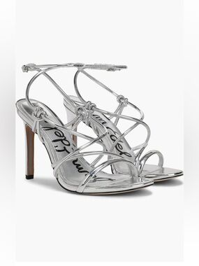 2/$100 SAM EDELMAN NIB Silver Isadora Ankle Strap Sandal, Metallic Heels